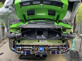Porsche 991.1 991.2 GT3/GT3RS Titanium Valvetronic Catback Exhaust with Carbon Fiber Tips
